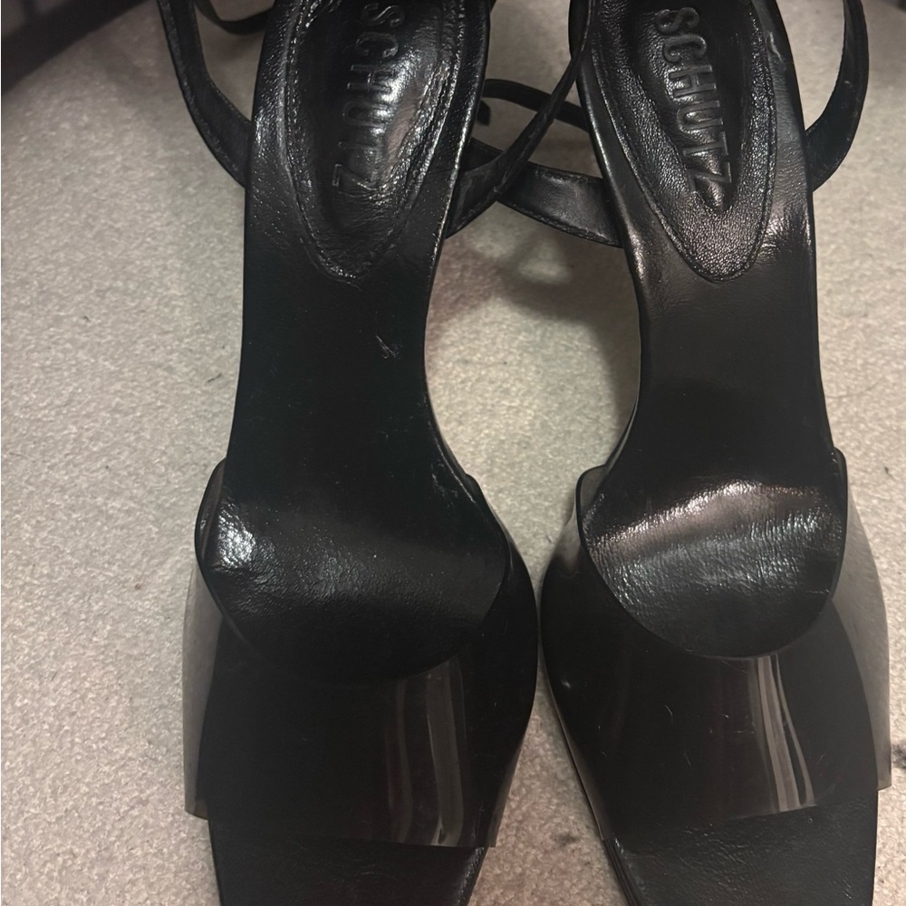 SCHUTZ Black Strappy Heels
